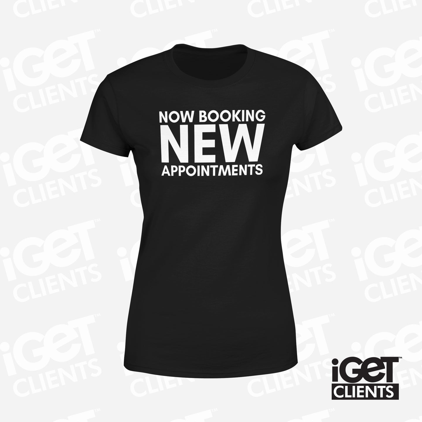 Now Booking New Appointments (Black) Women's Tee