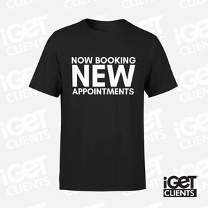 Now Booking New Appointments (Black) Men's Tee