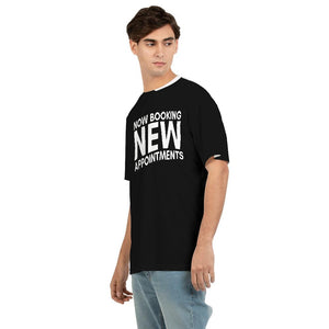 Now Booking New Appointments (Black) Men's Tee